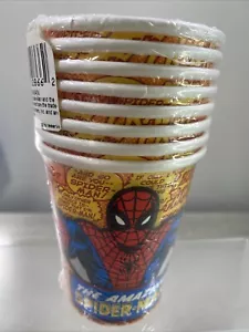 NEW IN PACKAGE 1999 Vtg The Amazing Spider-Man 8-9 OZ Paper CUPS PARTY SUPPLIES - Picture 1 of 6