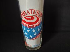 Pittsburgh Pirates KDKA TV-2 Red White Blue Baseball Glass Vintage (lot 1556)