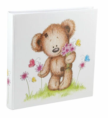 IDEAL TREND Teddy Schmetterling Fotoalbum 30x30 cm 100 weiße Seiten Baby Foto Album Fotobuch