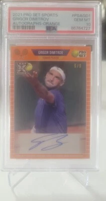 GRIGOR DIMITROV 2021 Leaf Pro Set XRC AUTO / AUTOGRAPH #d /9 PSA GEM MINT 10 - Image 1 of 2