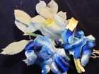 Vtg Millinery Flower Collection All Blue Shades w/Velvet & Satin  3" H4889