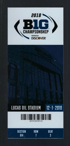 2018 NCAA BIG10 CHAMPIONSHIP GAME FULL TICKET OHIO STATE BUCKEYES v NORTHWESTERN Cover