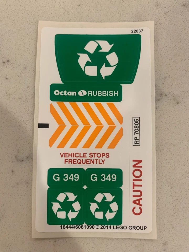 HOJA ADHESIVA LEGO para 70805 Trash Chomper, Nueva y Original Foto 1 de 1