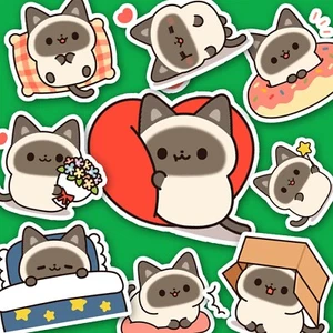 Adesivi per gatti siamesi, adesivi per gattini Kawaii, adesivi per diari, diario USA - Foto 1 di 4