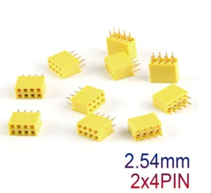2x4Pin PCB Female Pin Header Socket Double Row 2.54mm 0.1" Connector Vertical - Picture 1 of 6