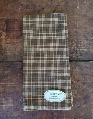 Park Designs Cloth Napkins Set/2 Green Plaid Fish Camp Cabin Lodge Decor - Image 1 of 3