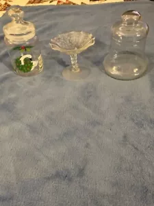 3 candy dishes 2 with lids. - Picture 1 of 9