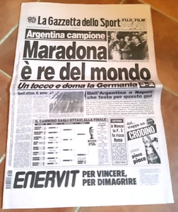 MARADONA RE DEL MONDO ARGENTINA MEXICO 86 - GAZZETTA SPORT ANASTATICA 18-5-2025 - Foto 1 di 1