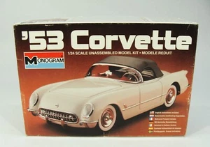 VINTAGE 1982 ISSUE MPC MONOGRAM '53 CORVETTE 1/24 MODEL KIT OPEN BOX - Picture 1 of 2