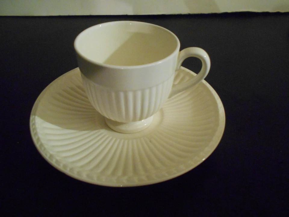 Wedgwood Etruria & Barlaston England Edme Cream Footed Demitassie Cup and Saucer - Image 1 of 4
