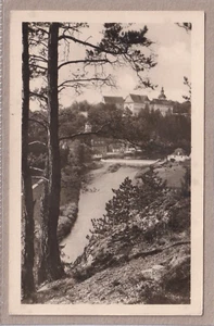 Ansichtskarte Bechyně/Bechin - Ortsansicht/Stadtansicht mit Schloss - 1952 - s/w - Bild 1 von 2