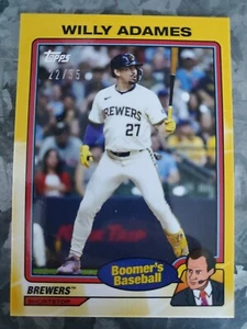 #68 Willy Adames 2024 Topps X Chris Berman Boomers béisbol amarillo/35 - Imagen 1 de 2