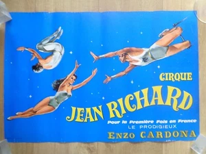 Vintage Poster Cirque Jean Richard Trapeze Artists Enzo Cardona - Picture 1 of 3