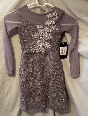 New Alexandra Lavender Long sleeve Laced Dance Costume for Child Size Y6 - Image 1 of 4