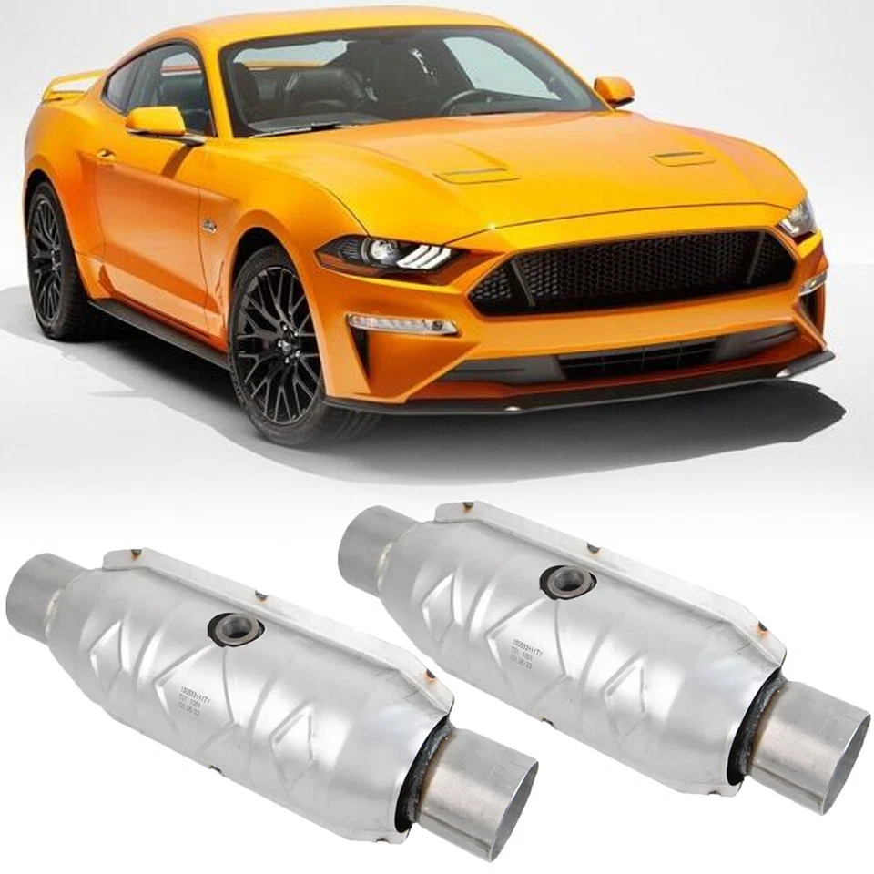 Pair of 2.5"In/Out Catalytic Converter High&Flow Performance For Ford Mustang GT - Image 1 of 4