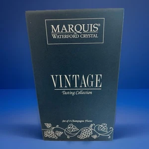 SET OF 4 WATERFORD MARQIS VINTAGE CHAMPAGNE FLUTE TESTING COLLECTION 5.7 Oz NEW - Picture 1 of 5