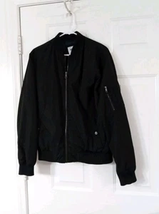 Old Navy Bomber Jacket Full Zip Men's Size Medium Black EUC - Picture 1 of 6