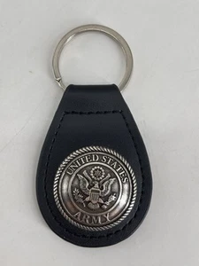 Llavero de cuero con sello del ejército de Estados Unidos plateado - Llavero - Llavero - Imagen 1 de 4