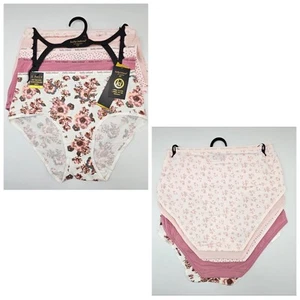 Kathy Irland 5 Stück Damen Plus 1X 2X Baumwolle Slip Höschen Rosa Blush Mauve Weiß - Bild 1 von 6