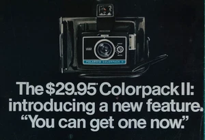 Vintage Retro 1970 Ad Polaroid Colorpack II Camera 1 Minute Development $29.95 - Picture 1 of 3