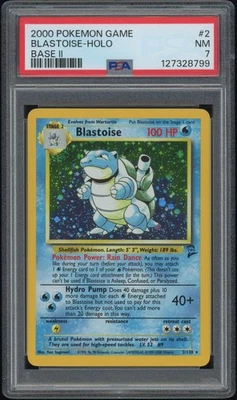 BLASTOISE Pokémon Base Set 2 Holo (Swirl) 2/130 - PSA 7 -799 - Image 1 of 2