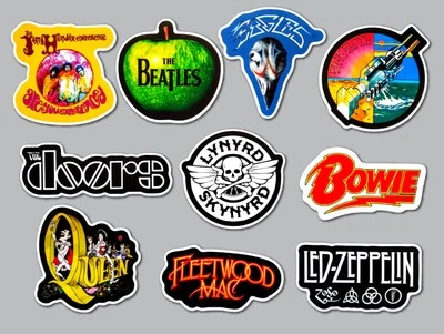 ORACAL Classic Rock Vinyl Sticker Lot (10 Stickers) Set 1 metal roll vintage hard punk