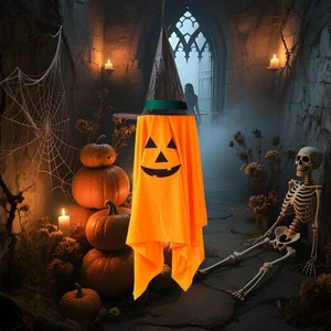 Halloween Horror Calabaza Bruja Sombrero Colgante Adornos Interior Exterior Fiesta Decoración - Imagen 1 de 17