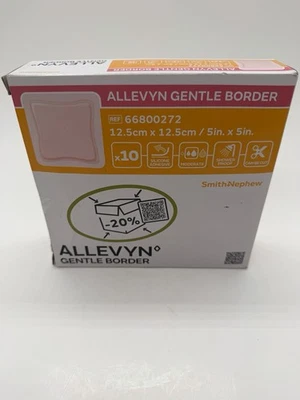 Smith & Nephew 66800270 Allevyn curativo de espuma borda suave 4”x4” caixa com 10 - Imagem 1 de 3