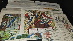 Lotto di calendari vintage in stoffa per asciugamani da tè - Foto 1 di 11