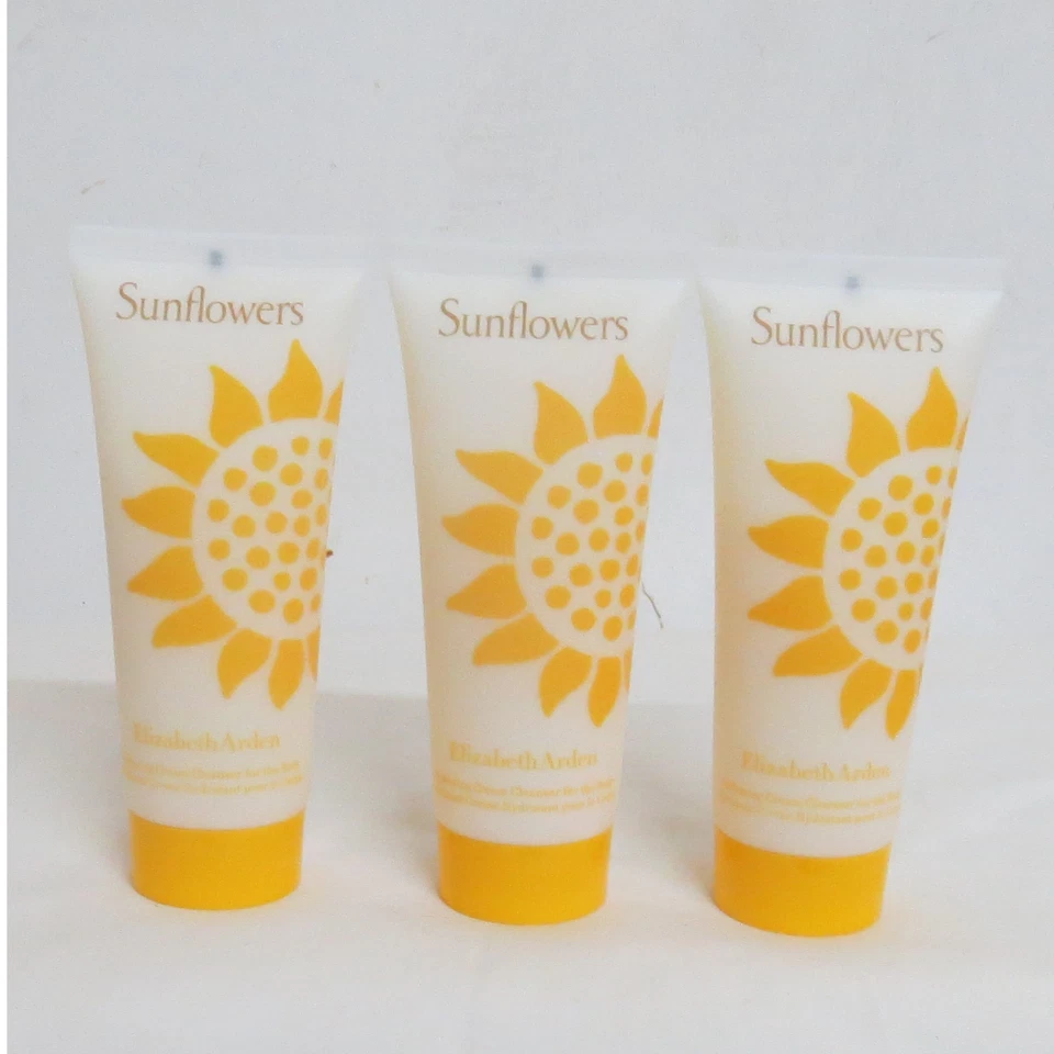3 x Elizabeth Arden Sunflowers Hydrating Body & Face Cream Cleanser 100ml x 3