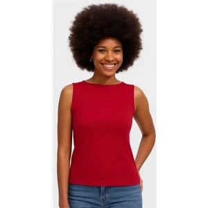 Madewell Top Damen Large rot ärmellos U-Boot-Ausschnitt Seitenschlitz Tank tailliert NU773 - Bild 1 von 10