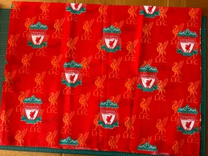 LIVERPOOL Crest Football Club LFC Fabric Remnant 31"W x 23"L FC Footy Red - Picture 1 of 2