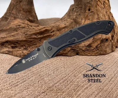 Smith & Wesson Folding Pocket Knife Assist Open Black SWAT Linerlock SWATLB (52) - Image 1 of 4