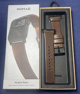 Nomad Horween Brown Leather Band For Apple Watch 1-9 Ultra 1 2 SE 44mm/45mm/49mm - Photo 1 sur 1