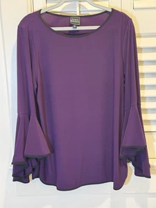 Coco Bianca Purple Flare Sleeve Fairy Top Women’s XL Blouse EUC - Picture 1 of 10