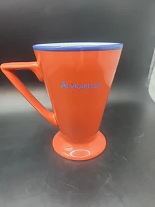Älvkarleby Sweden Coffee/Tea Mug 4.5" Tall Redish/Orange Blue Rim - Picture 1 of 7