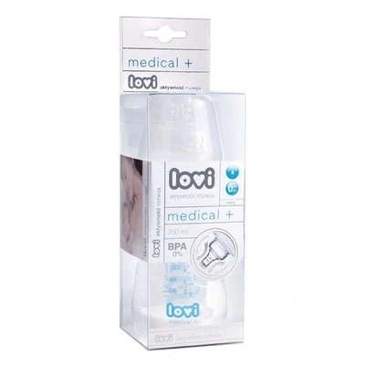 New Lovi Wideneck 150 ml clear plastic bottle with silicone teat for baby infant - image 1 of 4