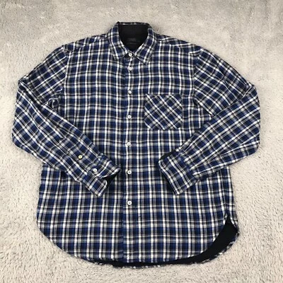 Rag & Bone Shirt Mens M Blue Plaid Classic Fit Cotton Button Up Long Sleeve - Image 1 of 4