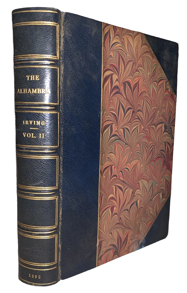 FINELY BOUND, 1892, DARRO EDITION, THE ALHAMBRA, by WASHINGTON IRVING, BEAUTIFUL - Image 1 of 4