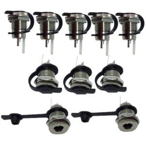 10x 5.5mm x 2.1mm DC Power Socket Threaded Female Mount Connector with Dustproof - Picture 1 of 8