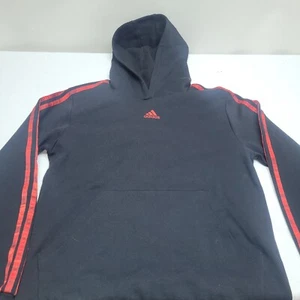 Adidas Hoodie Pullover Size Youth XL 18/20 Black with Red Piping & Kangaroo pock - Picture 1 of 12