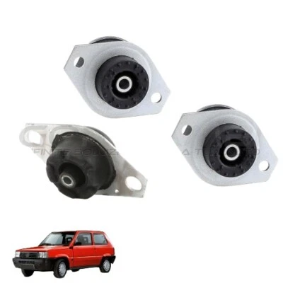KIT COMPLETO 3 SUPPORTI SOSTEGNI MOTORE E CAMBIO FIAT PANDA 141 4X2 MOTORI ACT - Immagine 1 di 3