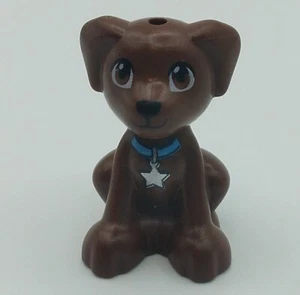 Lego Dog Dark Brown Blue Collar with Star 27986pb01 Reddish Brown Girls Friends - Picture 1 of 3