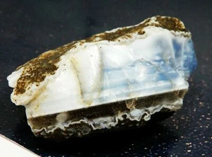 Rare Striking 292 Cts 100 %Natural Ethiopia White Line Opal Rough & gift added - Picture 1 of 4