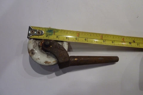 1 Antique Vintage Porcelain Wheel Caster 1.5in diameter Cover