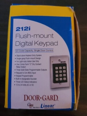 Linear 212i Single Door Control Flush-Mount Digital Keypad - Image 1 of 2