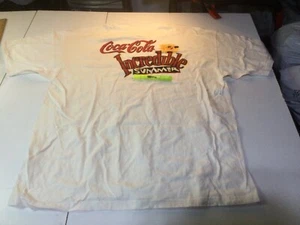 Vintage Coca-Cola Incredible Summer T-Shirt Size XL White 2 Sided Single Stitch - Picture 1 of 9