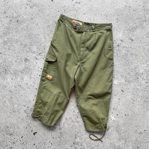 Fjallraven Mens Vintage Outdoor Hiking Streetwear Green Shorts Pants Logo Size S - Picture 1 of 6
