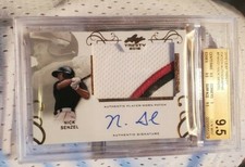 2016 LEAF TRINITY PATCH AUTO- NICK SENZEL- Card # PA-NS1- BGS 9.5/10- CINCY REDS