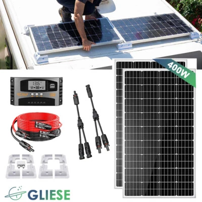 400W Wohnmobil Set Solaranlage Komplettpaket Solarmodul Mit PV Halterung Camping - Bild 1 von 4